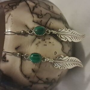 Navajo Sterling & Malachite Earrings